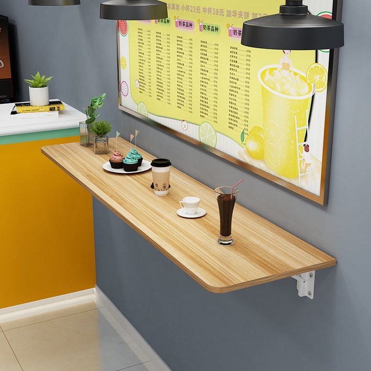 벽걸이 벽고정테이블 접는 식탁겸책상 원룸 투룸 자취방 꾸미기 사이즈 5종 3색, 옵션2 - 100 × 40_화이트