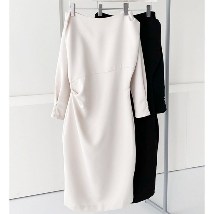 콜레트 7부 보트넥 미디 원피스ops1208