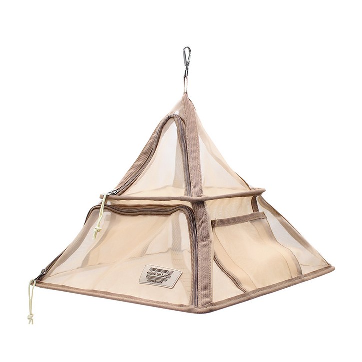 캠프빌리지 캠핑 2단 삼각 식기 건조망  전용가방, 1개, 2단, 베이지