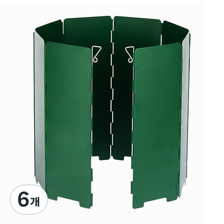 다나몰 캠핑 가스 버너 가림막 바람막이 8단 파우치세트, 6개, 밀리터리 그린