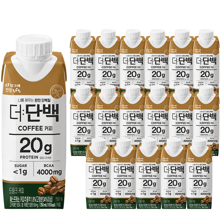 빙그레 더단백 드링크 커피 18p, 250ml, 18개 - 쇼핑뉴스