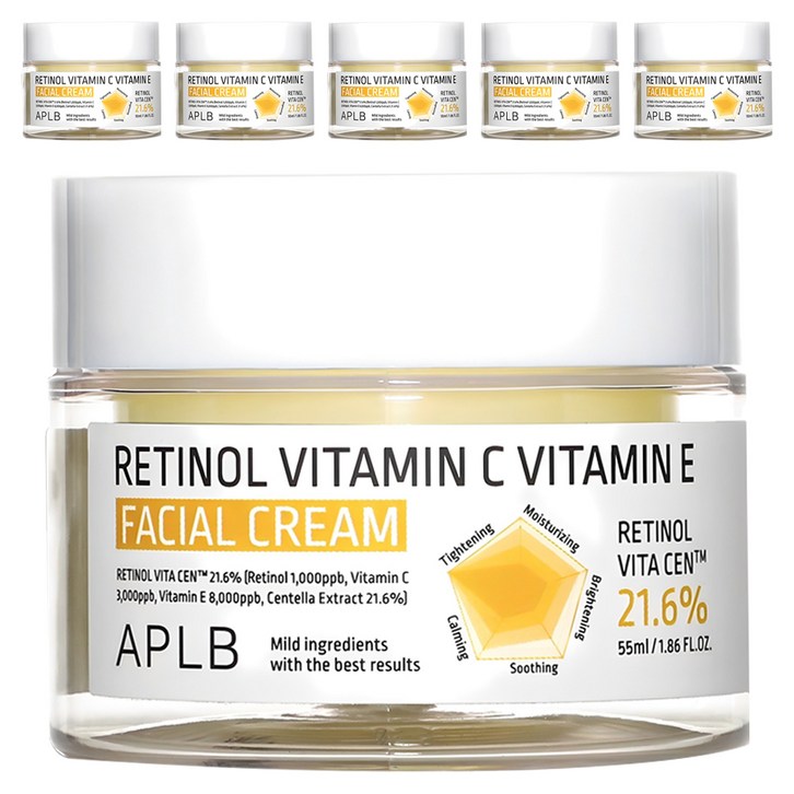 APLB 레티놀 비타민C 비타민E 페이셜 크림, 55ml, 6개