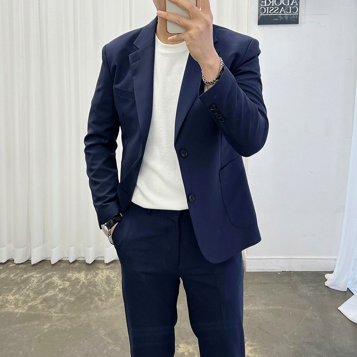 아도르클래식 텐즈 봄 여름 캐주얼 수트 결혼식 빅사이즈 슬림핏 정장세트 아도르클래식 텐즈 봄 여름 캐주얼 수트 결혼식 빅사이즈 슬림핏 정장세트