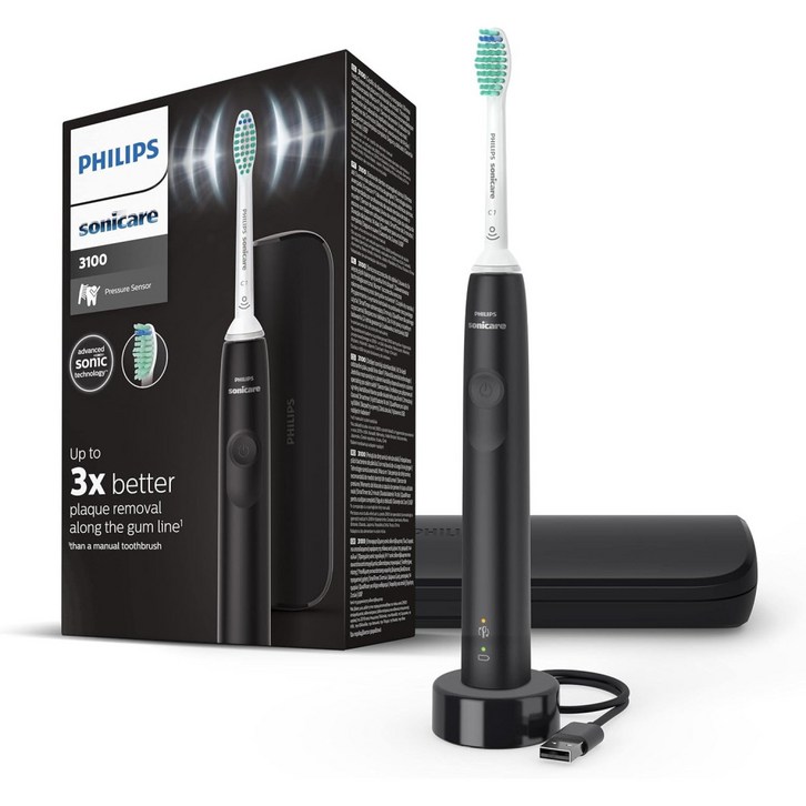 필립스 소닉케어 3100 전동 음파 칫솔 블랙 HX367515 필립스 소닉케어 3100 전동 음파 칫솔 블랙 HX367515