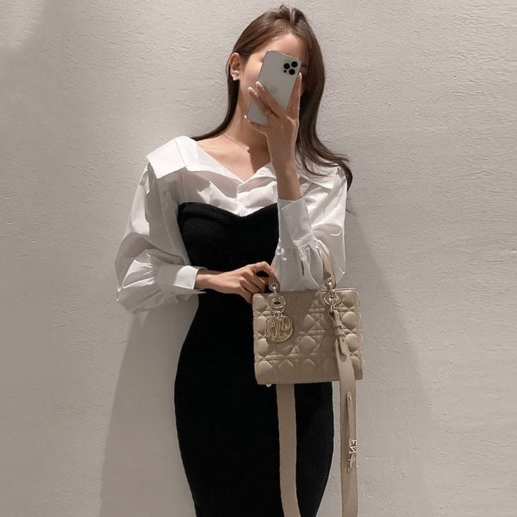 더글로리 롱원피스 셔츠원피스 오프숄더