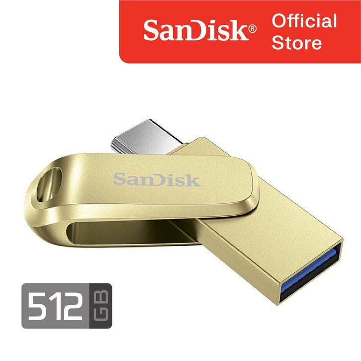 샌디스크 정품 울트라 듀얼 드라이브 럭스 USB 512 GB 기가 SDDDC4 골드 OTG