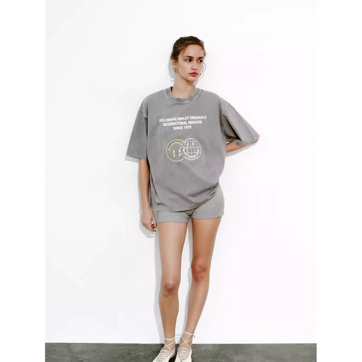 ZARA 자라 반팔 오버핏티셔츠 SMILEY