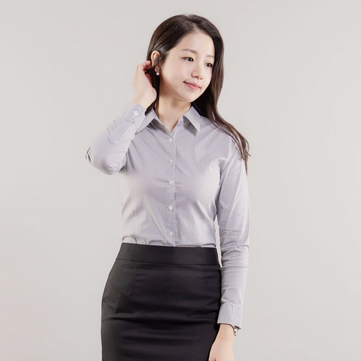 체인지 여성 슬림 스판 스트라이프 셔츠 남방 - 쇼핑뉴스