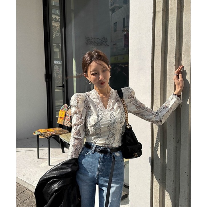 다바걸 렘버레이스블라우스 다바걸 렘버레이스블라우스