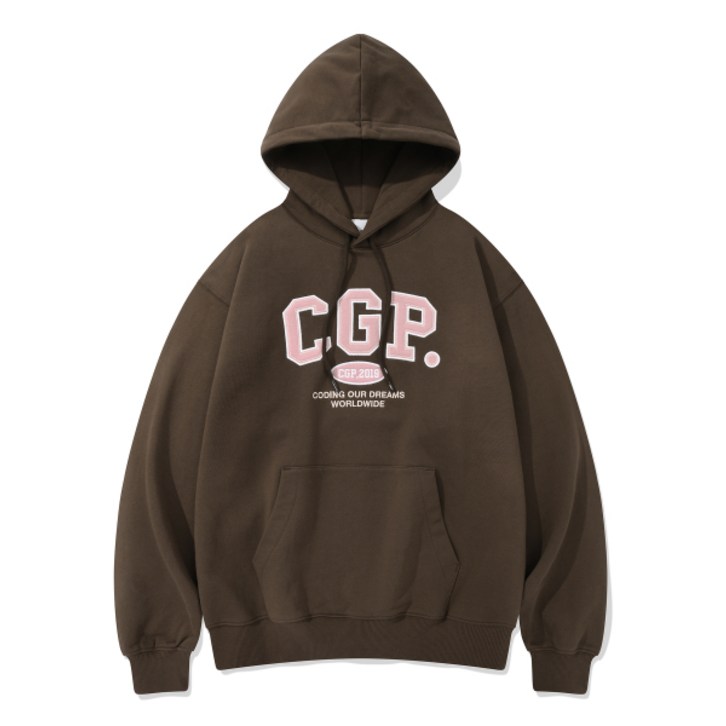 백화점,매장정품 코드그라피 CGP 아치 로고 후드티브라운