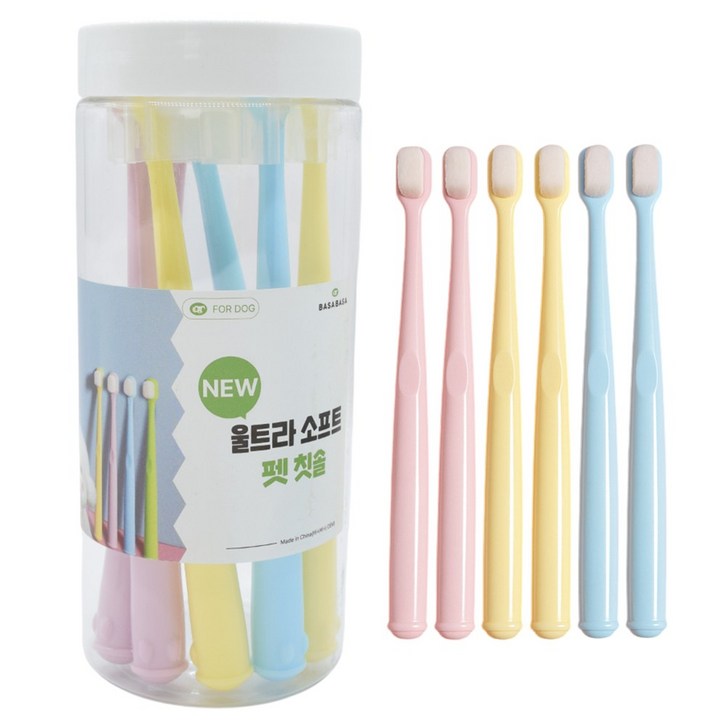 바사바사 강아지칫솔 6개 세트