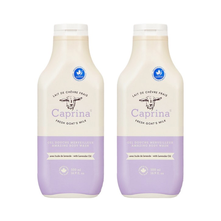 카프리나 산양밀크 바디워시 라벤더 500ml X 2개 산양유 고함량 저자극 바디클렌저