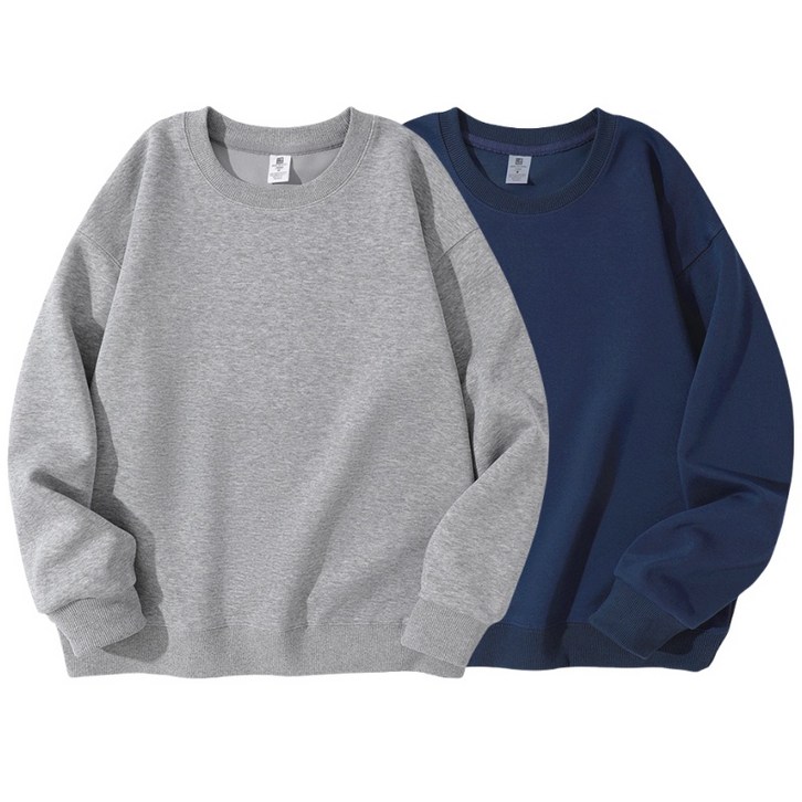 11 남자 맨투맨 긴팔티 데일리 오버핏 무지 면질 맨투맨 2장 세트 남녀공용 Sevenmoon