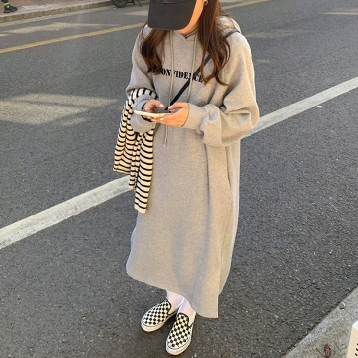 Bahn,3컬러 컨피 루즈핏 오버핏 쭈리 면 원피스 Bahn,3컬러 컨피 루즈핏 오버핏 쭈리 면 원피스