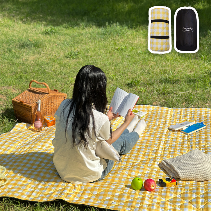 솜솜라이크 피크닉 매트 두꺼운 방수 돗자리, 기본 옐로우