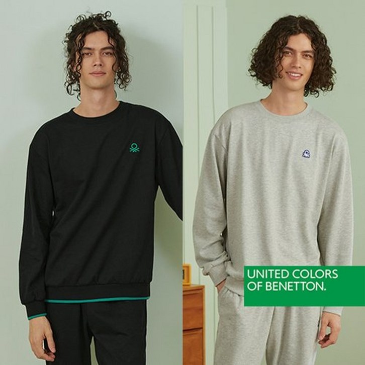 베네통 (단품)[BENETTON] 프리미엄 피치 코튼 남성 맨투맨(1종)