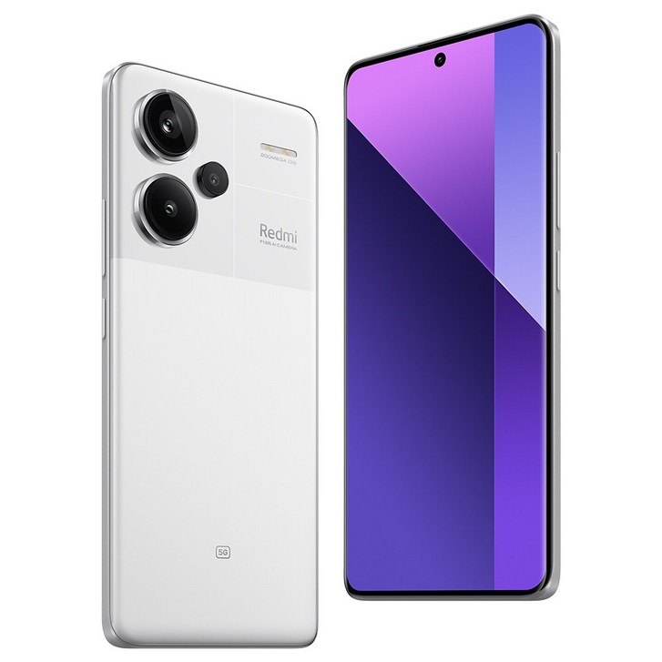 월드 프리미어 Xiaomi Redmi Note 13 Pro Plus 5G 스마트폰 글로벌 버전 200MP OIS 카메라 1.5K 120Hz AMOLED 커브드 디스플레이 120W, 화이트, 512GB