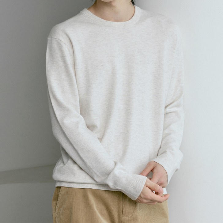 210에디트 남녀공용 마일드 라운드넥 니트 ZZ5SW010