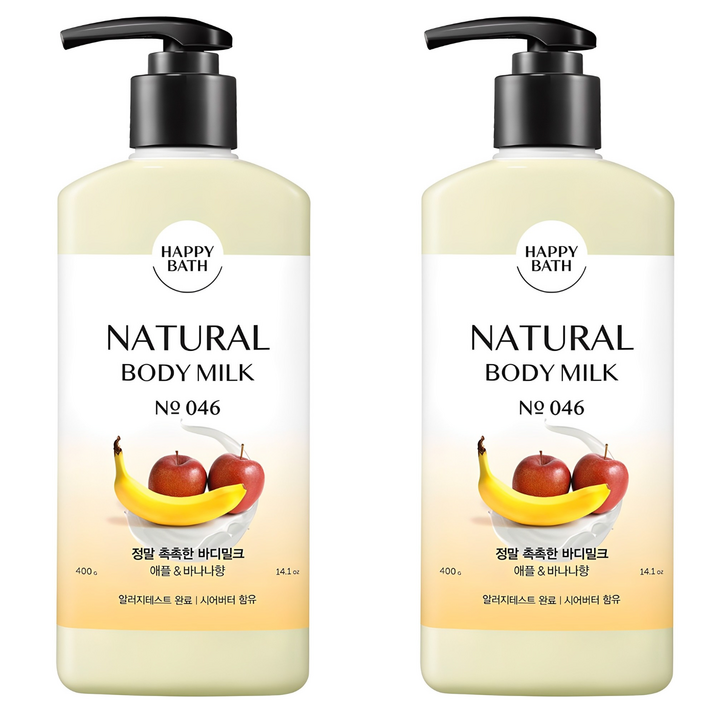 해피바스 정말 촉촉한 바디밀크 애플 바나나향