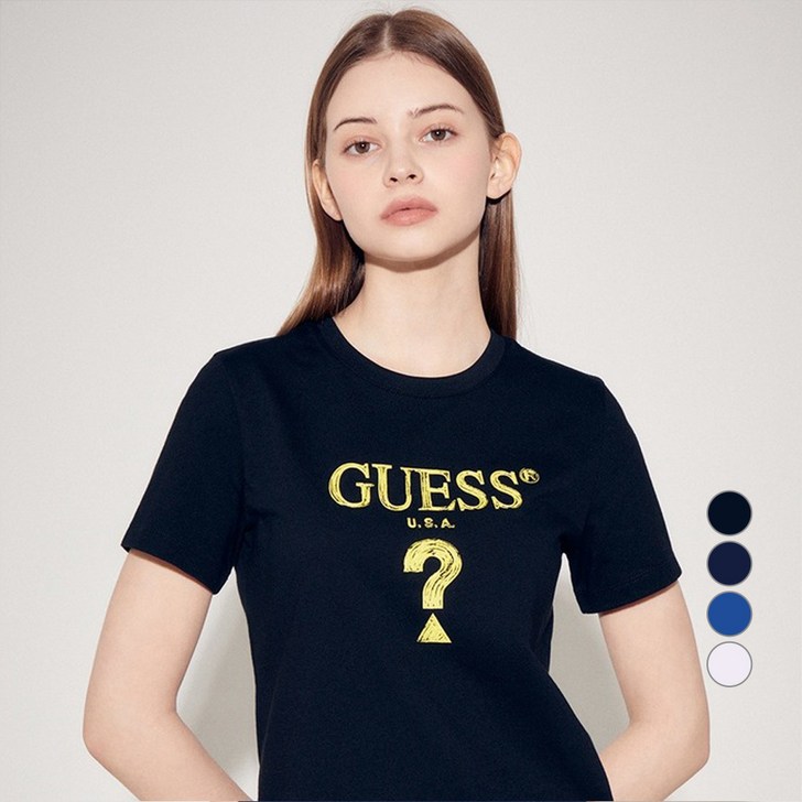 게스 여성용 무테삼각 아크릴 짠짠컬러 반팔티셔츠 YP2K9436