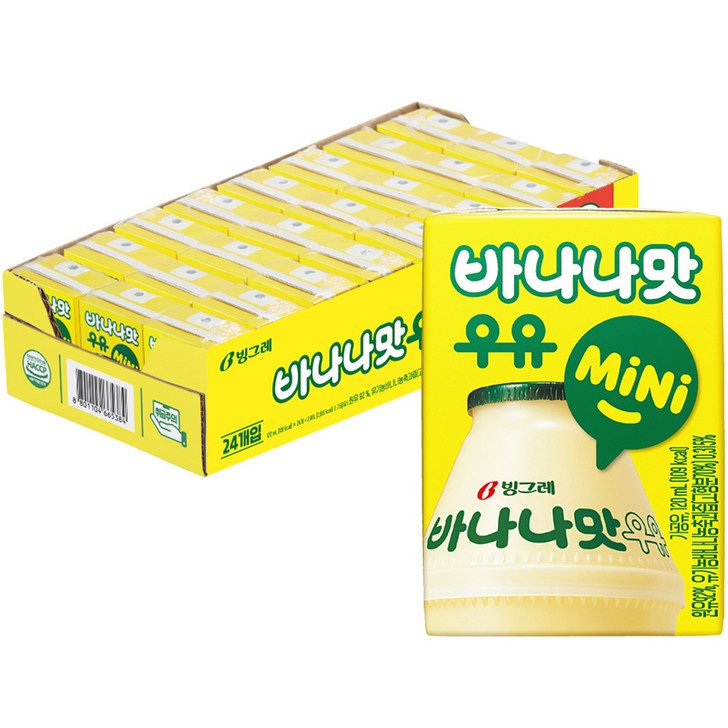 빙그레 바나나맛우유 mini 120ml, 24개