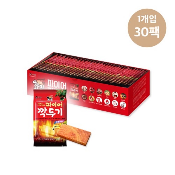 캠핑 바베큐 화로대 장작 숯 점화제 착화제 고체연료 불쏘시개 파이어깍두기 1개입30팩