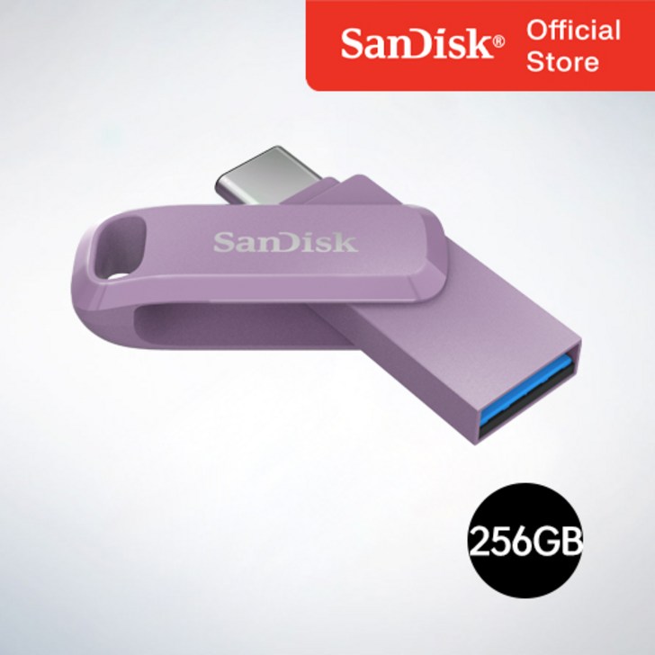 샌디스크코리아 공식인증정품  USB 메모리 울트라 듀얼 고 Type-C OTG USB 3.1 SDDDC3 256GB 라벤다퍼플