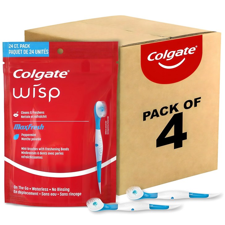콜게이트 위스프 프레쉬 미니 칫솔 치약 치실 24개입 x 4팩 Colgate Max Fresh Wisp Mini Travel Toothbrushes 콜게이트 위스프 프레쉬 미니 칫솔 치약 치실 24개입 x 4팩 Colgate Max Fresh Wisp Mini Travel Toothbrushes