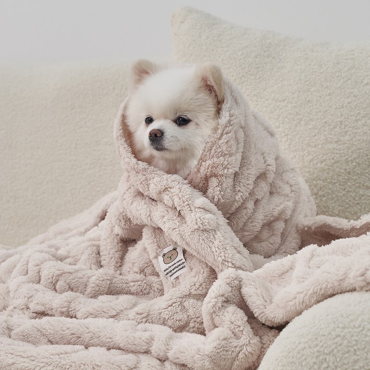 도그아이 반려동물 펫 꽈배기 담요