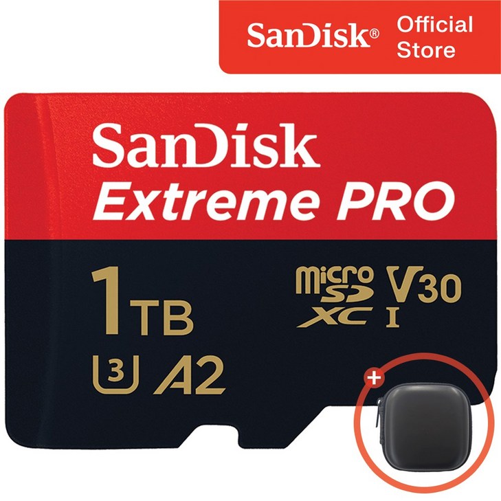 샌디스크 익스트림 프로 마이크로 SD 카드 메모리 케이스, 1개, 1TB