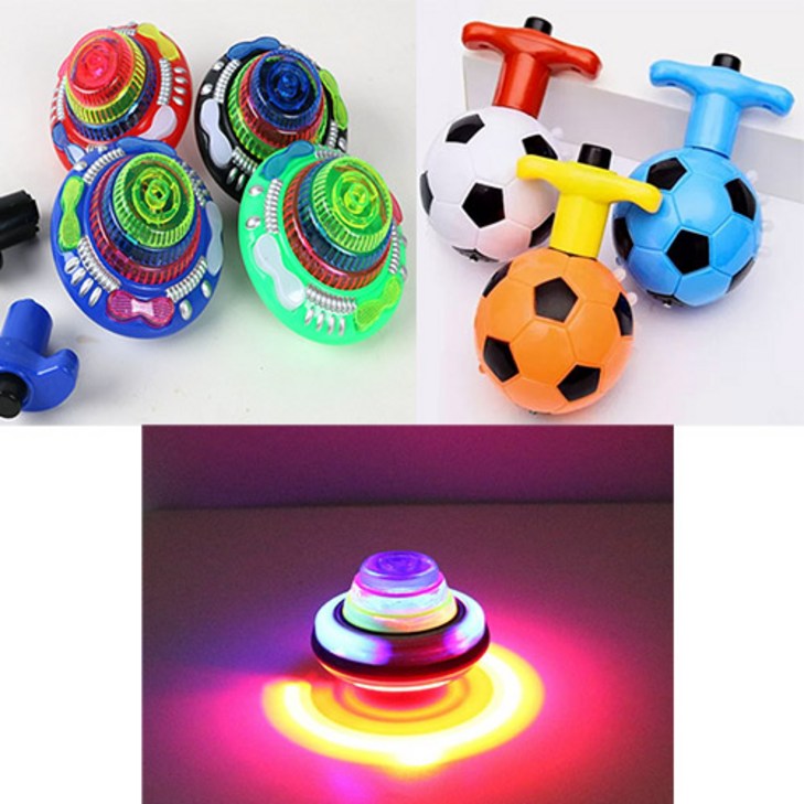 파피앙 팽이 LED 축구공 팽이 LED UFO 팽이 배틀팽이 뮤직팽이 장난감색상램덤, 랜덤발송