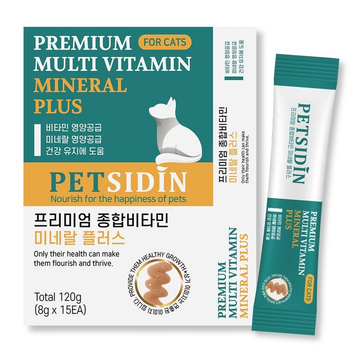 펫시딘 고양이 종합비타민 미네랄 비타민영양 미네랄영양 건강유지 영양제, 1개 펫시딘 고양이 종합비타민 미네랄 비타민영양 미네랄영양 건강유지 영양제, 1개