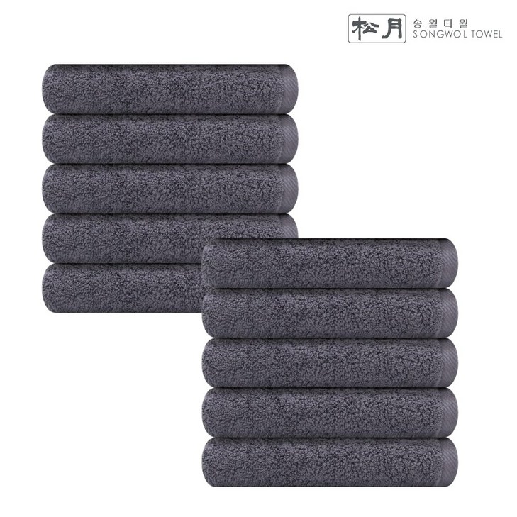 송월 베이직 수건 40x80cm 150g 면30수, 진회색, 10개