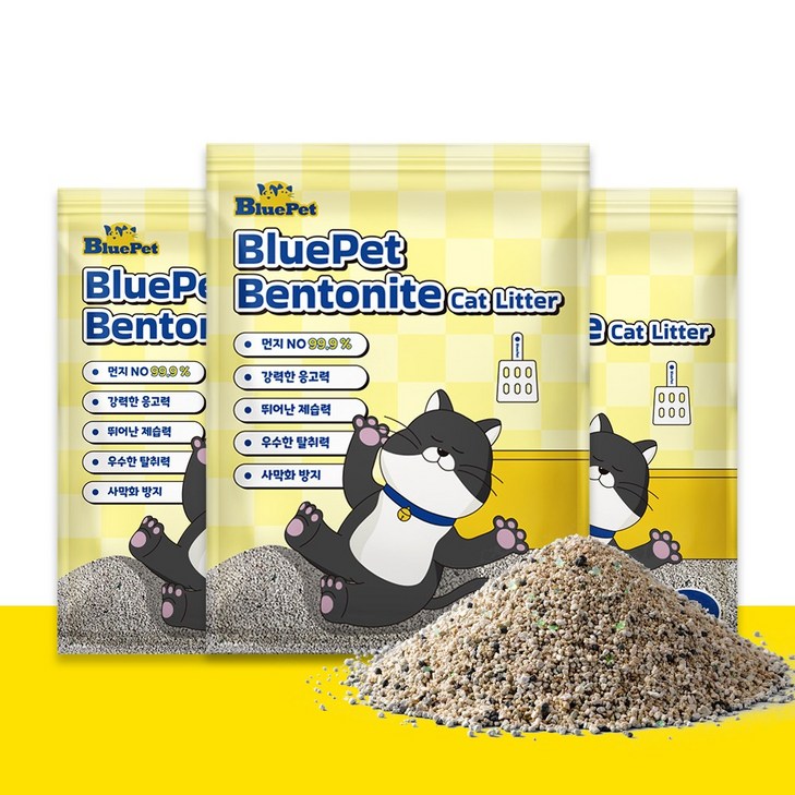 블루펫 고양이모래 벤토나이트 무향 18kg, 1개, 18kg 블루펫 고양이모래 벤토나이트 무향 18kg, 1개, 18kg