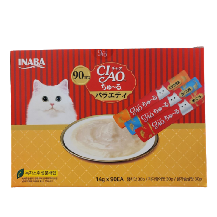 챠오츄르 대용량 90P 코스트코 고양이 츄르 간식 버라이어티 반려묘 차오추르 90P