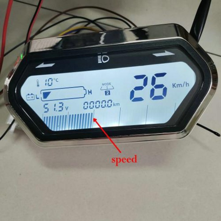 전동 전기킥보드 대리기사 퀵보드 위패드 속도계 LCD 디스플레이 48v60v72v 라이트배터리 레벨전원 표시기 스쿠터 자전거 세발 대시 보드 MTB 게이지