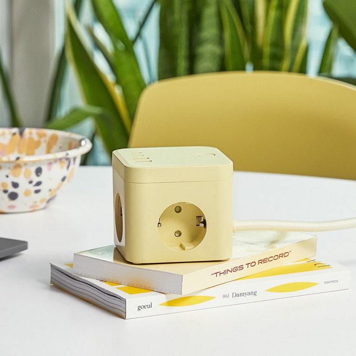 라이프썸 큐브 멀티탭 3구 4포트 USB C타입 1.8m LFSHA53 4종 택1, 1개, 레몬타르트