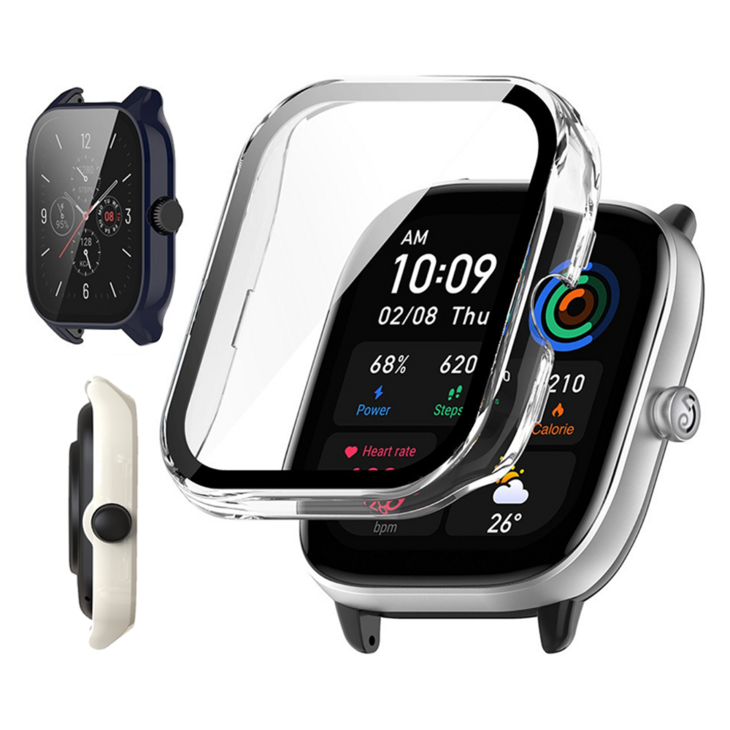 아이디스킨 어메이즈핏 GTS4 GTS4 mini 호환 풀커버 강화유리 올인원 PC 케이스, 베이지 강화유리PC