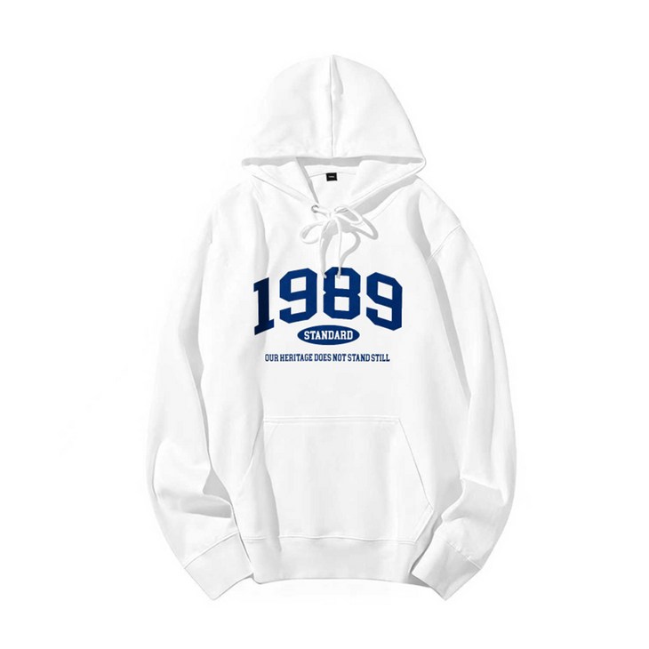 FONOW 후드티 1989 기모 남녀공용 오버핏 겨울 데일리 기본템 커플 후드 맨투맨