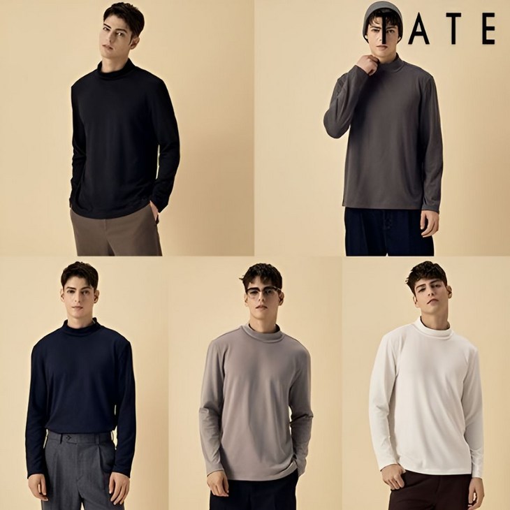 쇼핑엔티 기획가 25FW 테이트 남성 모크넥 기모티 5종