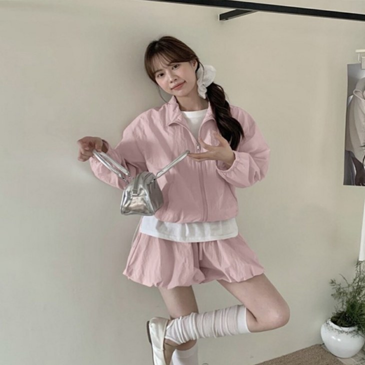 오나스타일 버블링 아노락 스커트 세트 바스락 트레이닝 SET