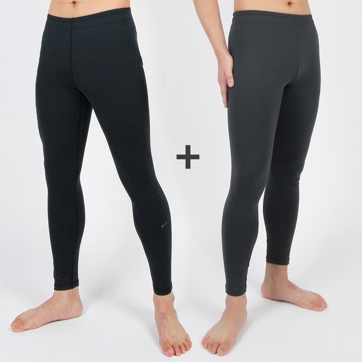 2장세트 남자 기모 스포츠 레깅스 타이즈 9부 빅사이즈 운동복 헬스복 언더레이어