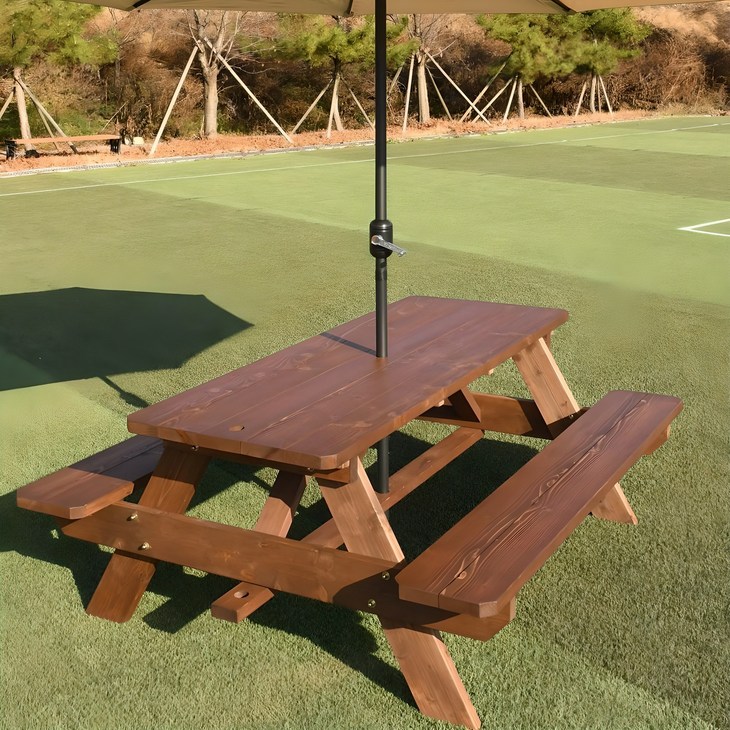 100 통원목 엉클트리 일체형 일반형 야외용 피크닉 야외 테이블 강력 볼트너트 체결 세트