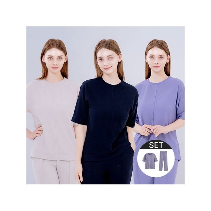 홈쇼핑HIT 홈웨어 반팔 티셔츠와이드 팬츠 세트