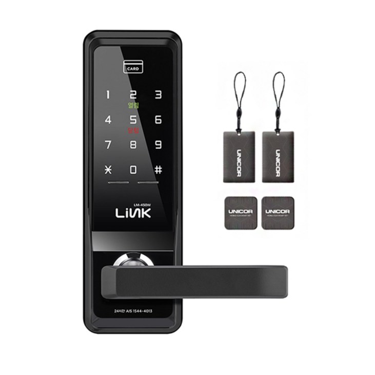 Link 스마트 도어락 LM450W  스마트키 4p  건전지 4p