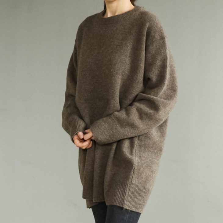 비나인 여성용 볼코 박시 울 니트