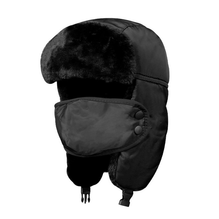 에이빅 겨울 트루퍼햇 패딩 오토바이 방한 모자, 블랙