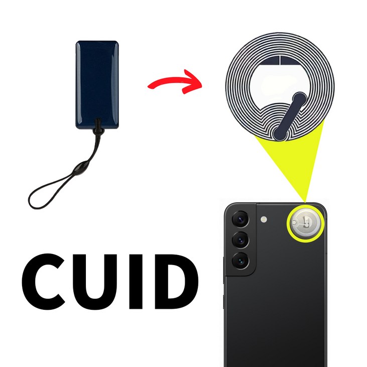 CUID 스티커형 카드키 (복사 RFID NFC 태그 공동현관 음식물쓰레기 분실방지), 1개