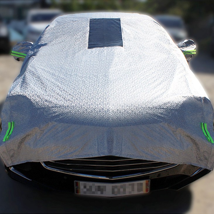 딜온 2중구조 사계절 자동차 반 커버 햇빛 성에 방지 보온보냉효과 보관파우치 증정, 1개