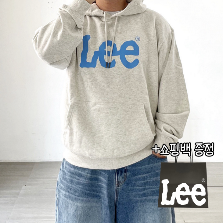 당일출고정품 LEE 리 빅 트위치 로고 후드티 오트밀 쇼핑백